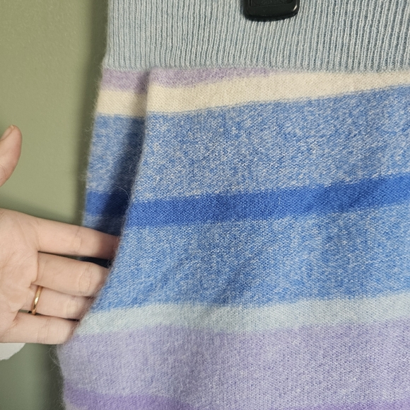 100% Cashmere Charter Club Luxury Striped High Waist Shorts - Picture 6 of 10